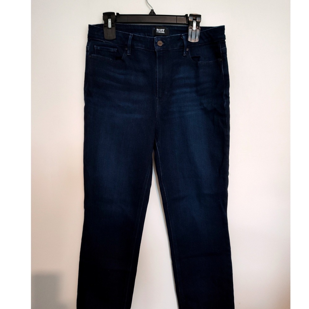 Paige Cindy High Rise Straight Leg Jeans Dark Indigo Blue 32 101-5075077